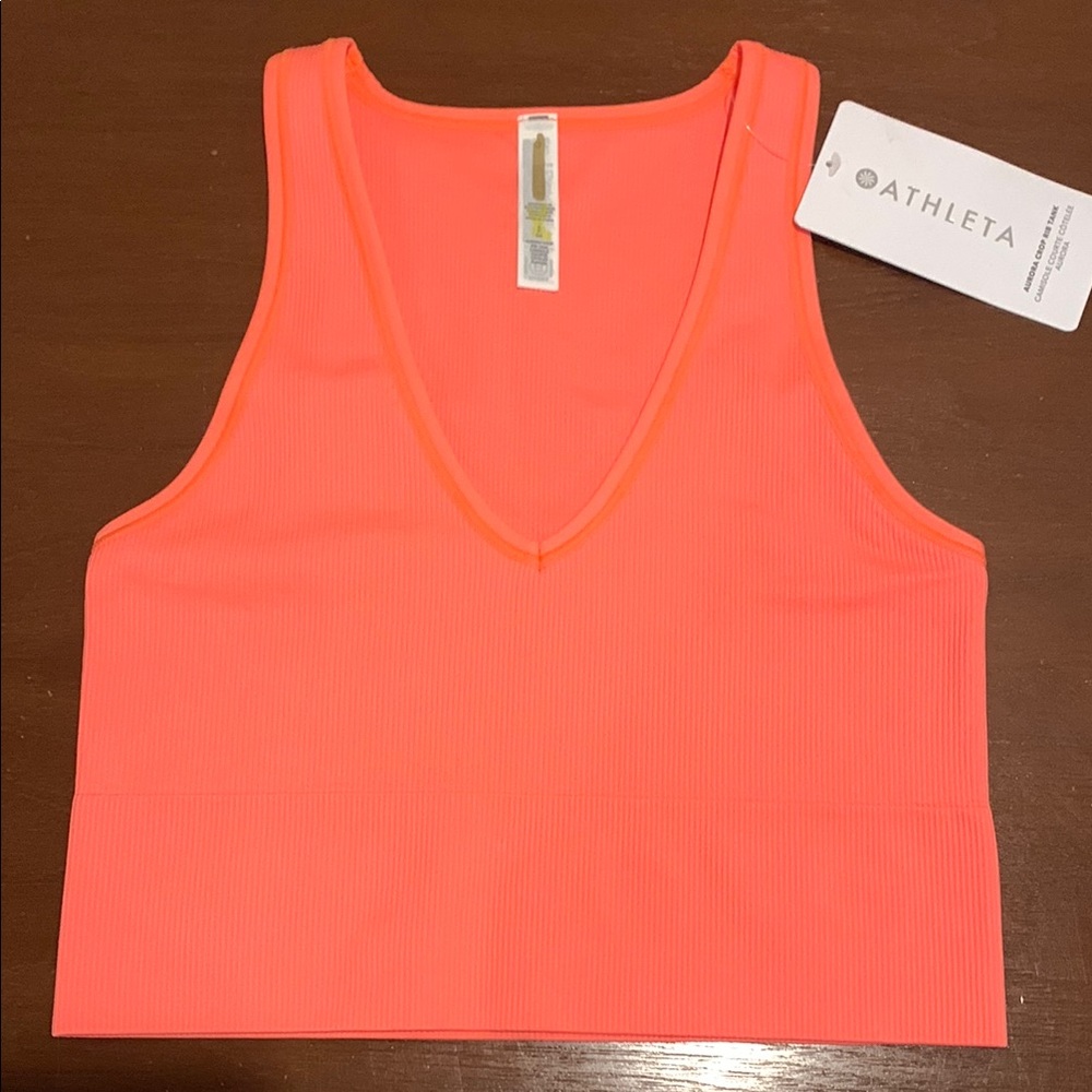 Athleta Orange Sleeveless Crop Tank Top